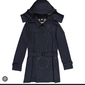 Burberry cotton trench coat navy